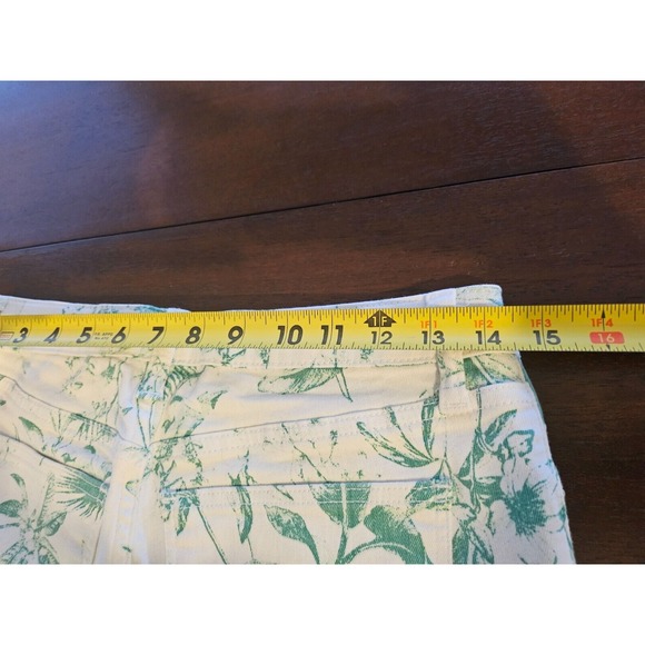 Lucky Brand Jeans Green White Tropical Low Rise Crop Lolita Size 6/28 - Picture 6 of 9